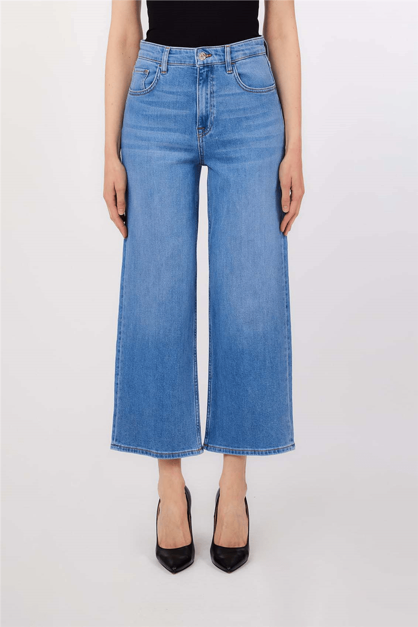 Liu Jo B.Up Flare Cropped Reg.W. Kadın Jean Pantolon Mavi