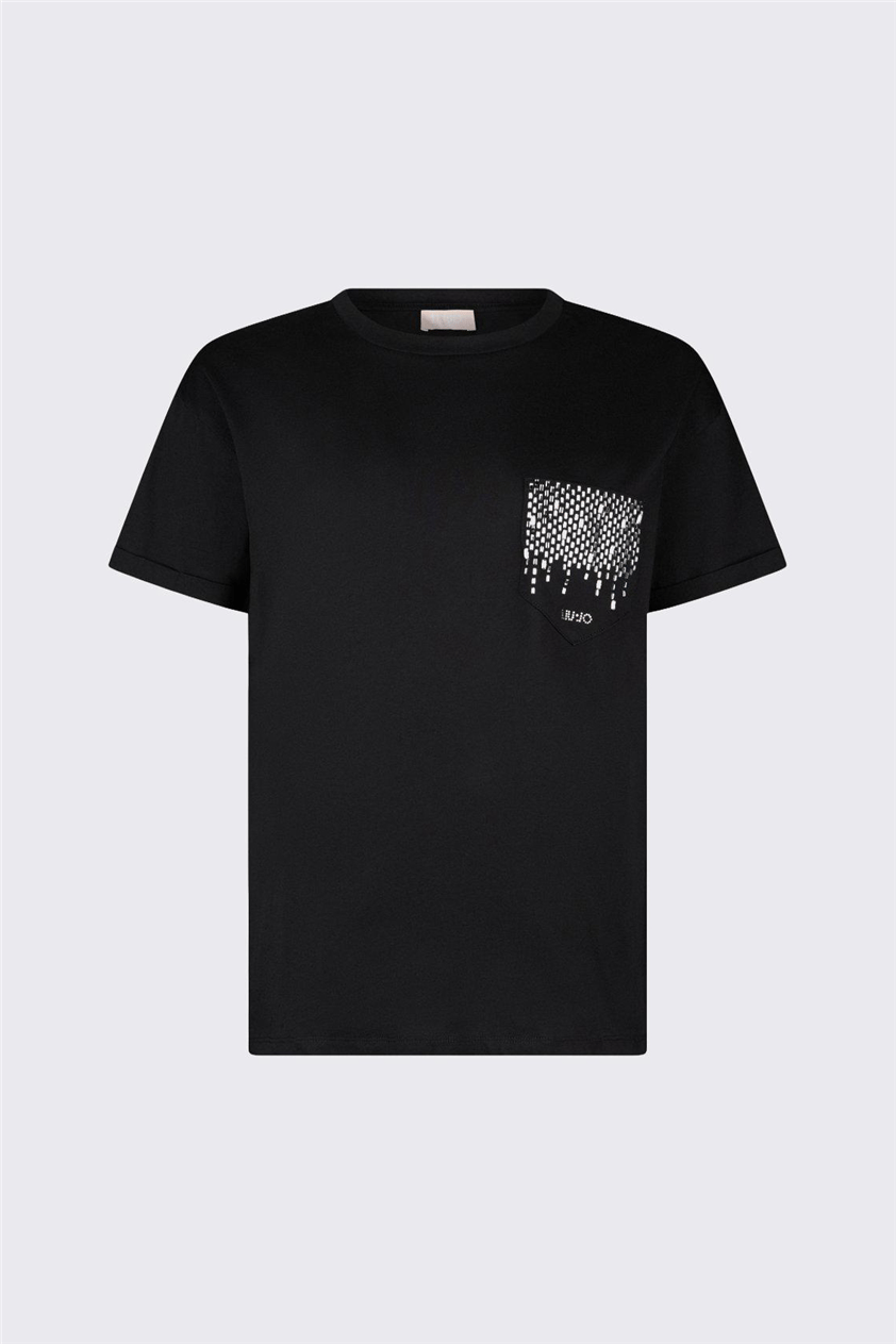 Liu Jo Ecs T-Shirt Moda M/C Kadın Bisiklet Yaka T-Shirt Çok Renkli