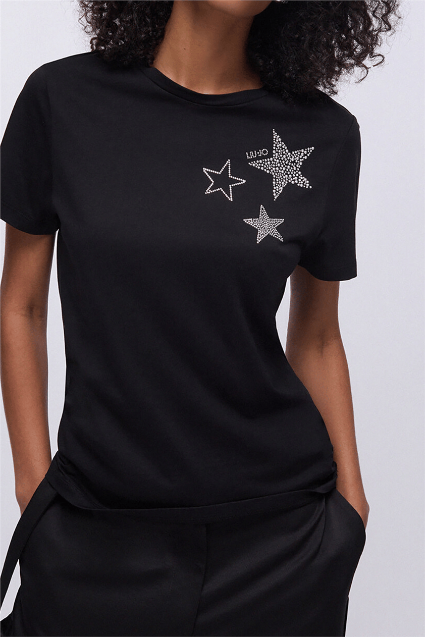Liu Jo Ecs T-Shirt Moda M/C Kadın Bisiklet Yaka T-Shirt Çok Renkli