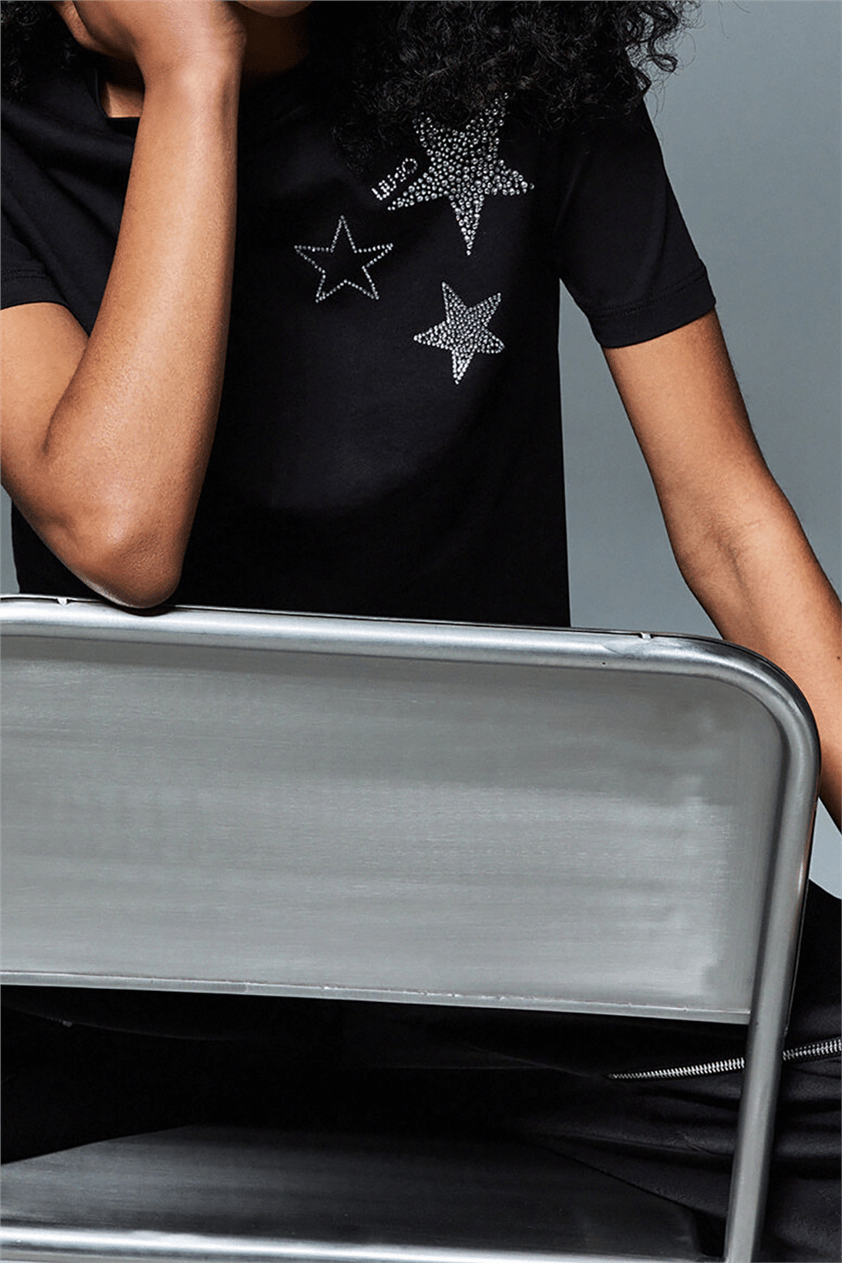 Liu Jo Ecs T-Shirt Moda M/C Kadın Bisiklet Yaka T-Shirt Çok Renkli