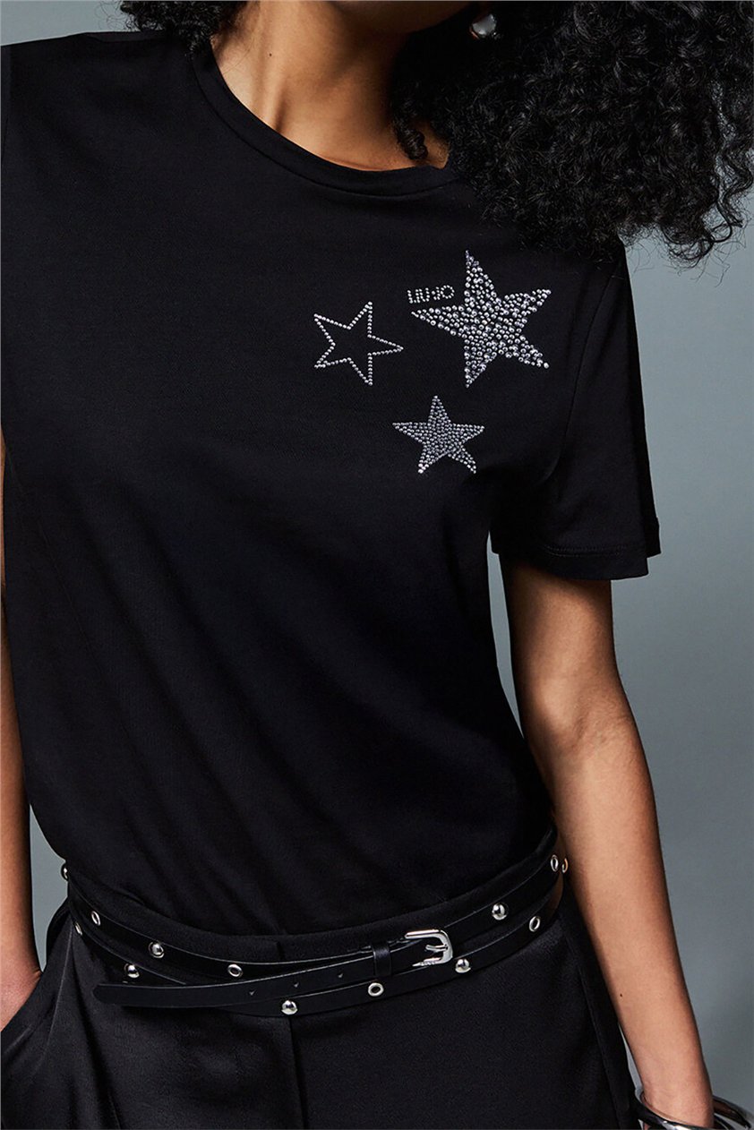 Liu Jo Ecs T-Shirt Moda M/C Kadın Bisiklet Yaka T-Shirt Çok Renkli