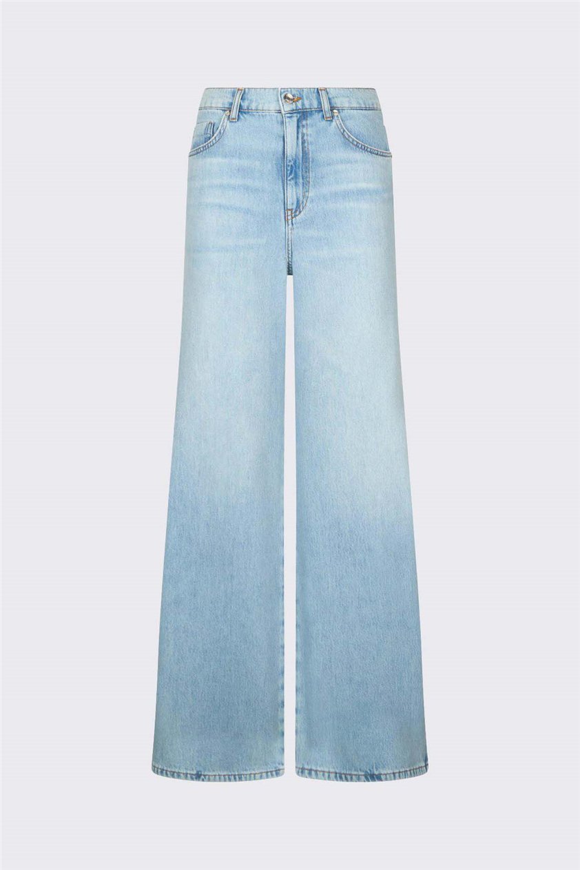 Liu Jo Pant.Midi Flare Split Reg.W. Kadın Jean Pantolon Mavi
