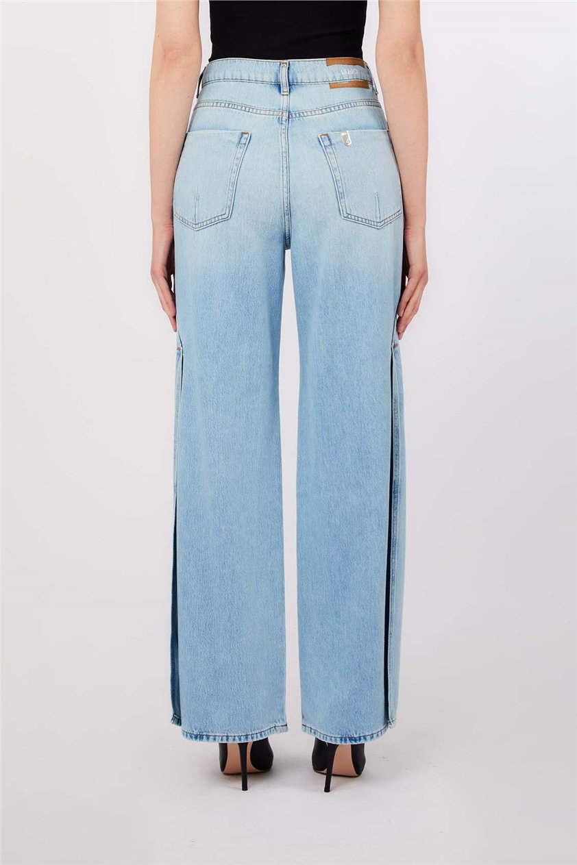Liu Jo Pant.Midi Flare Split Reg.W. Kadın Jean Pantolon Mavi