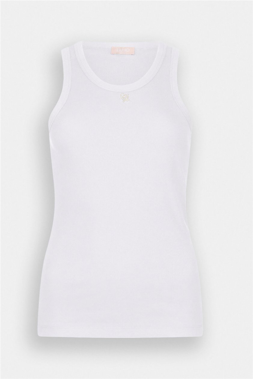 Liu Jo T-Shirt Moda S/M Kadın Bisiklet Yaka T-Shirt Beyaz