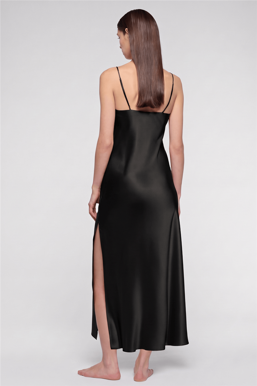 Luna di Seta Basic Seduction Negligee Kadın Gecelik Siyah