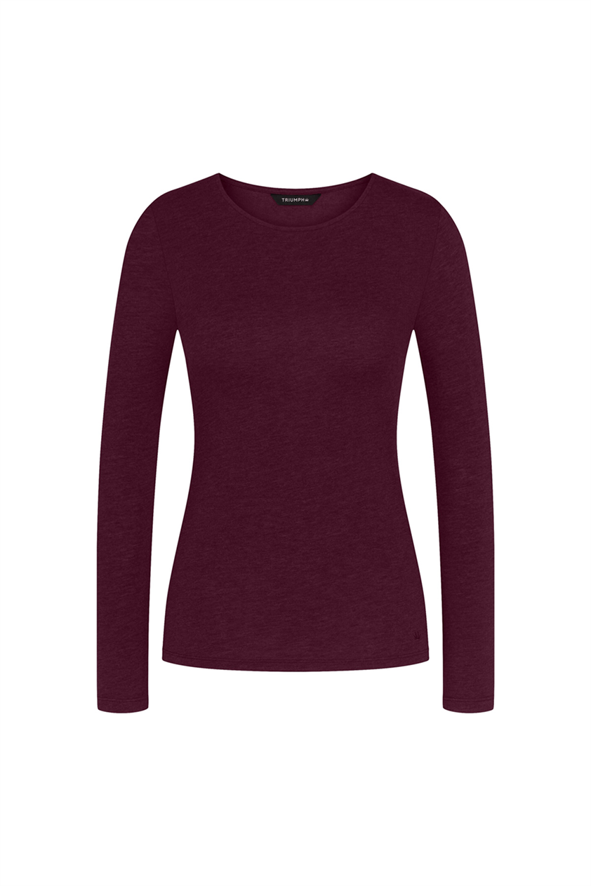 Triumph Beauty Layers LSL Top 04 Kadın Uzun Kollu T-Shirt Bordo