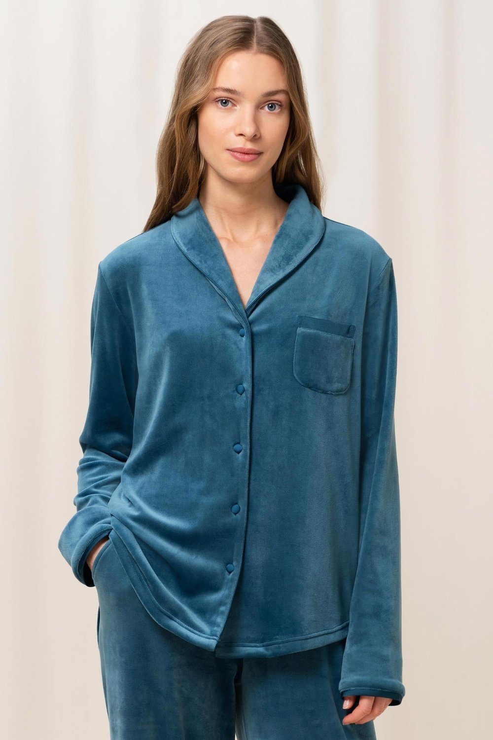 Triumph Mix & Match Velour Boyfriend Top Pijama Üstü