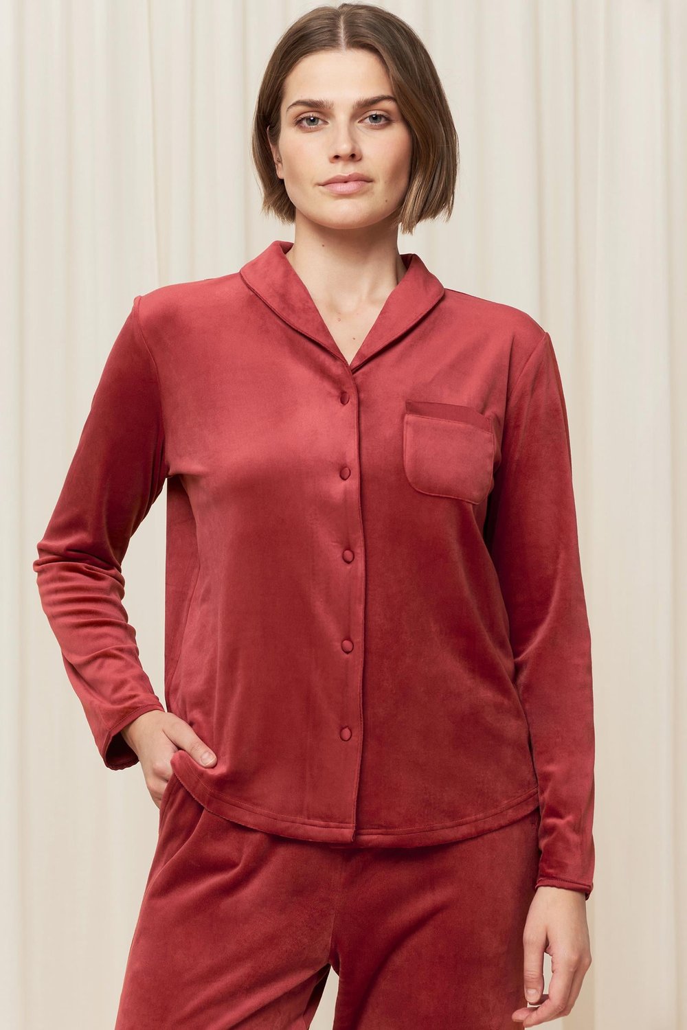 Triumph Mix & Match Velour Boyfriend Top Pijama Üstü