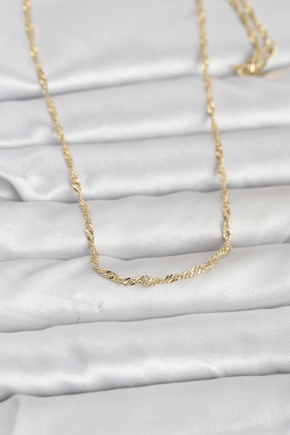 CM 14K Gold Renk Burgu Zincirli 60 cm Kadın Kolye