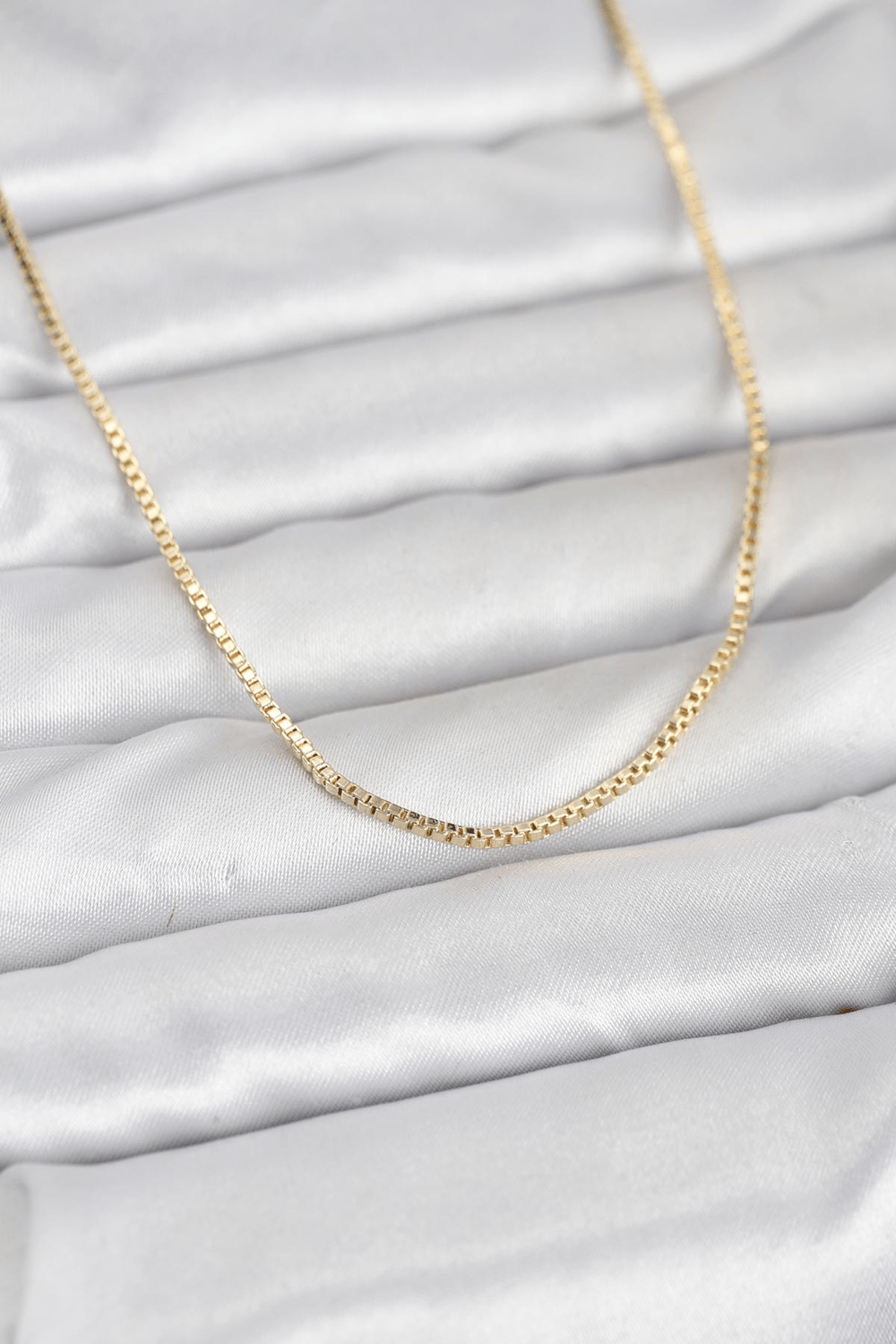 CM 14K Gold Renk Kare Zincirli Model 60 cm Kadın Kolye