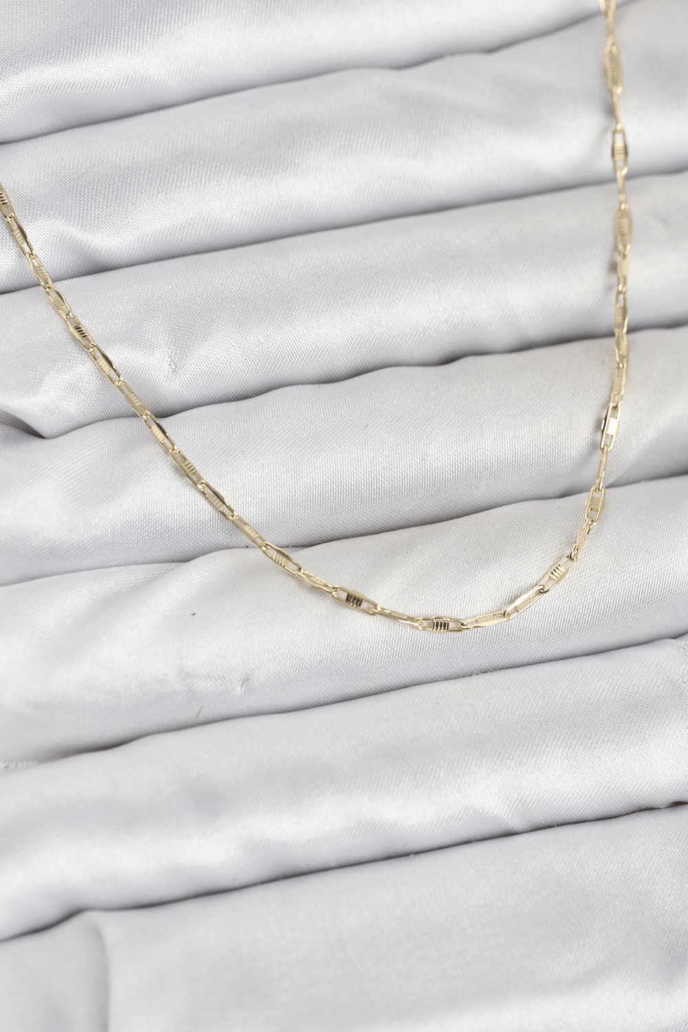 CM 14K Gold Renk Pirinç Ataç Zincir 60 cm Kadın Kolye
