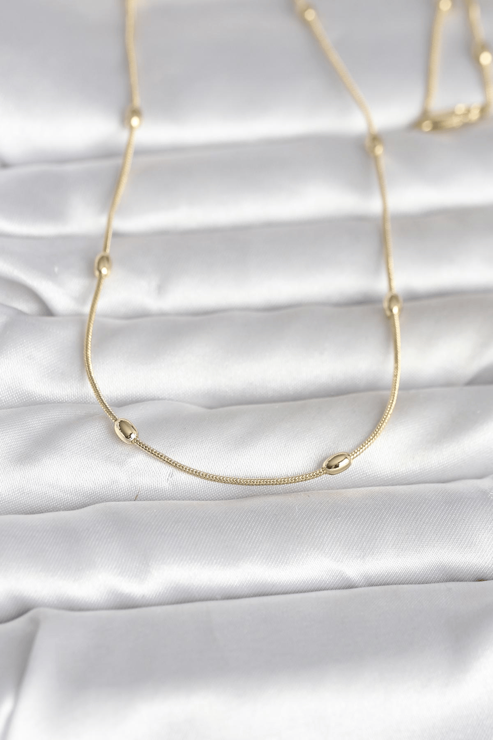 CM 14K Gold Renk Yılan Zincirli Damla Topçuk Model 60 cm Kadın Kolye