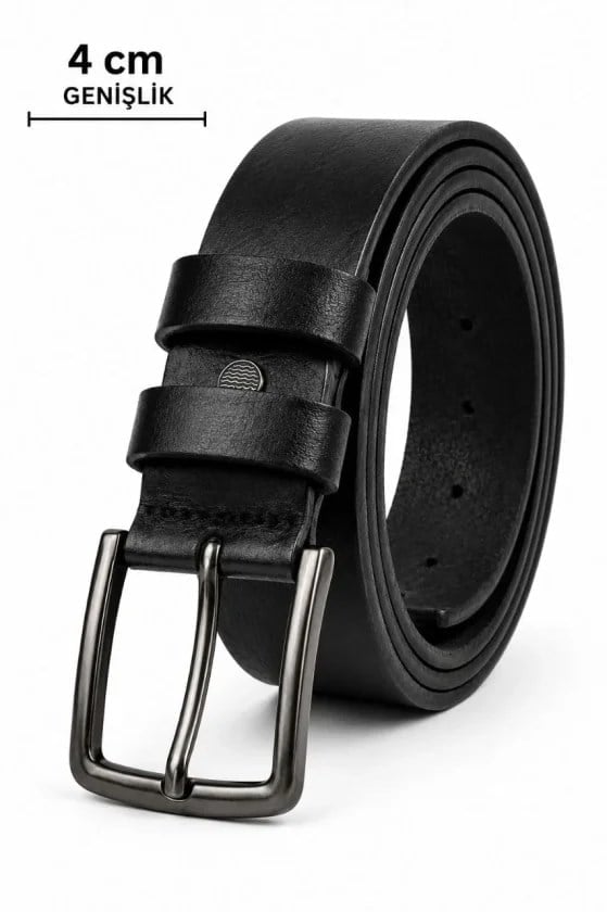 Erkek Hakiki Deri 4 Cm Klasik Kemer Metal Tokalı Günlük Ve Klasik Kullanım