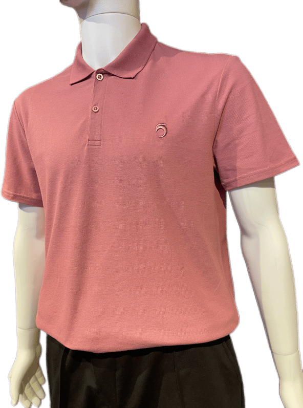 Polo Yaka Nakışlı Gül Kurusu