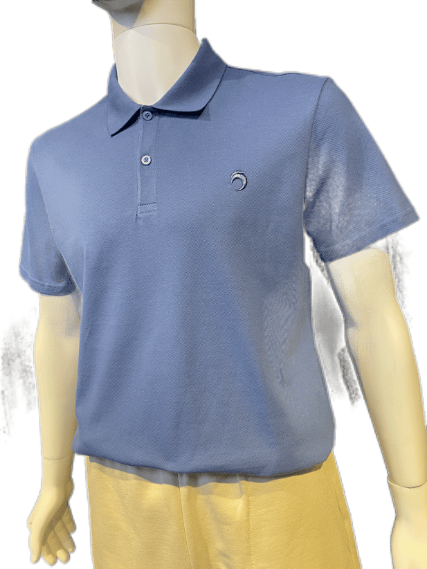 Polo Yaka Nakışlı İndigo
