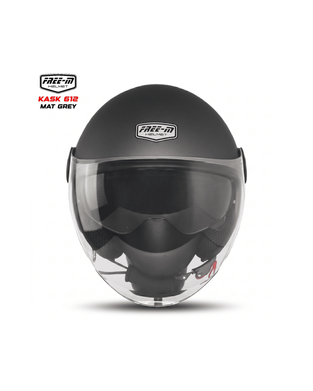 Free-M FR-612 Yarım Kask (Open Face) - Mat Gri - MotoDede