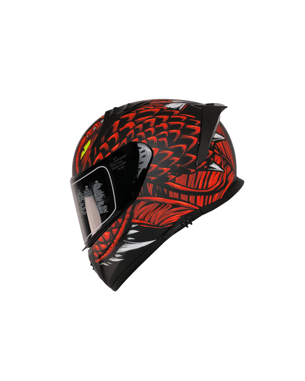 MTS M-801 Snake Full Face Güneş Vizörlü Kask - Draglax Red - MotoDede
