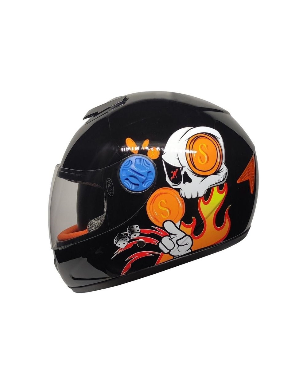 Pro Helmets YA-201VR Skull Siyah Kapalı Çocuk Kaskı - MotoDede