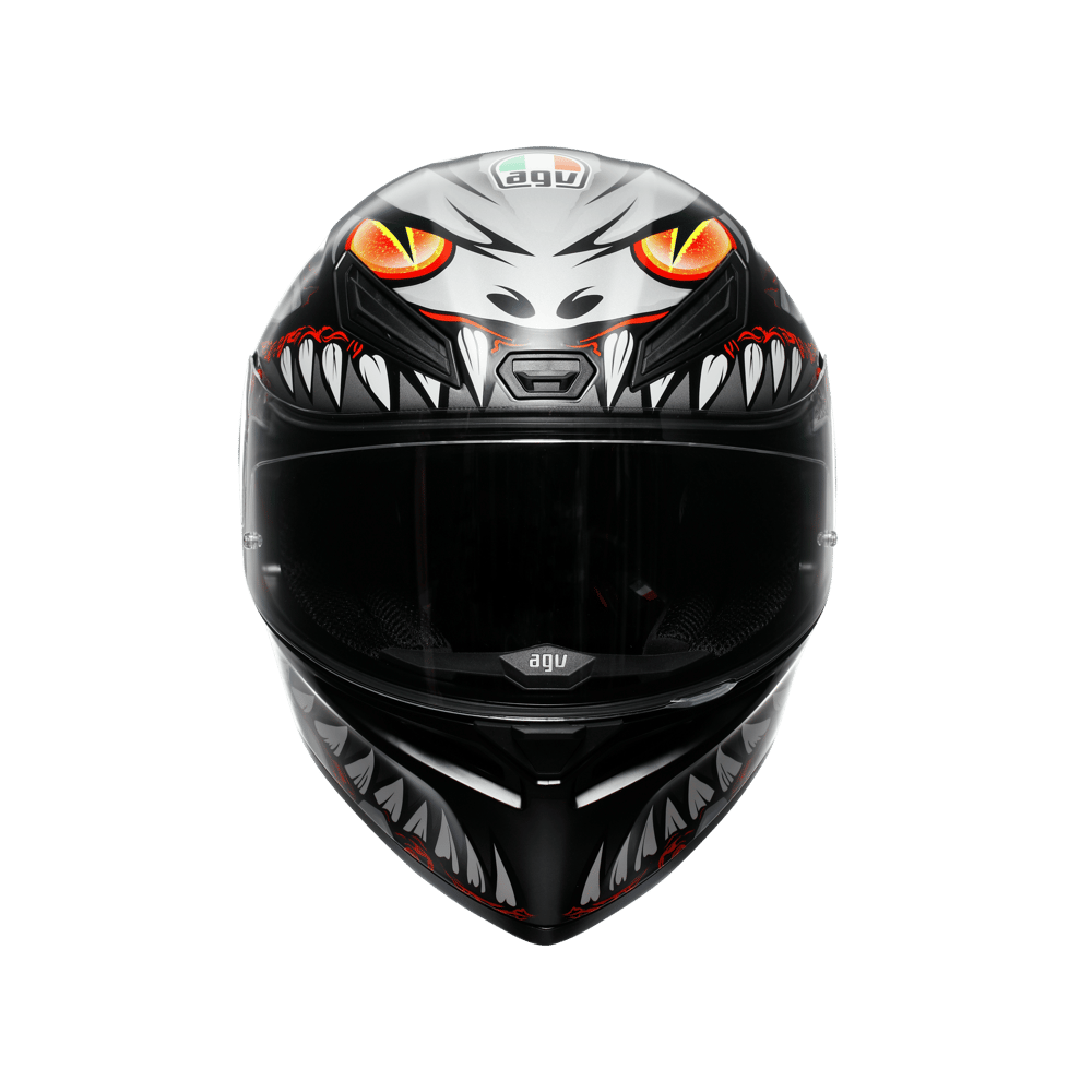 AGV KASK/K1 S E2206 LYZARD MATT BLACK GREY RED CONFİGURATİON
