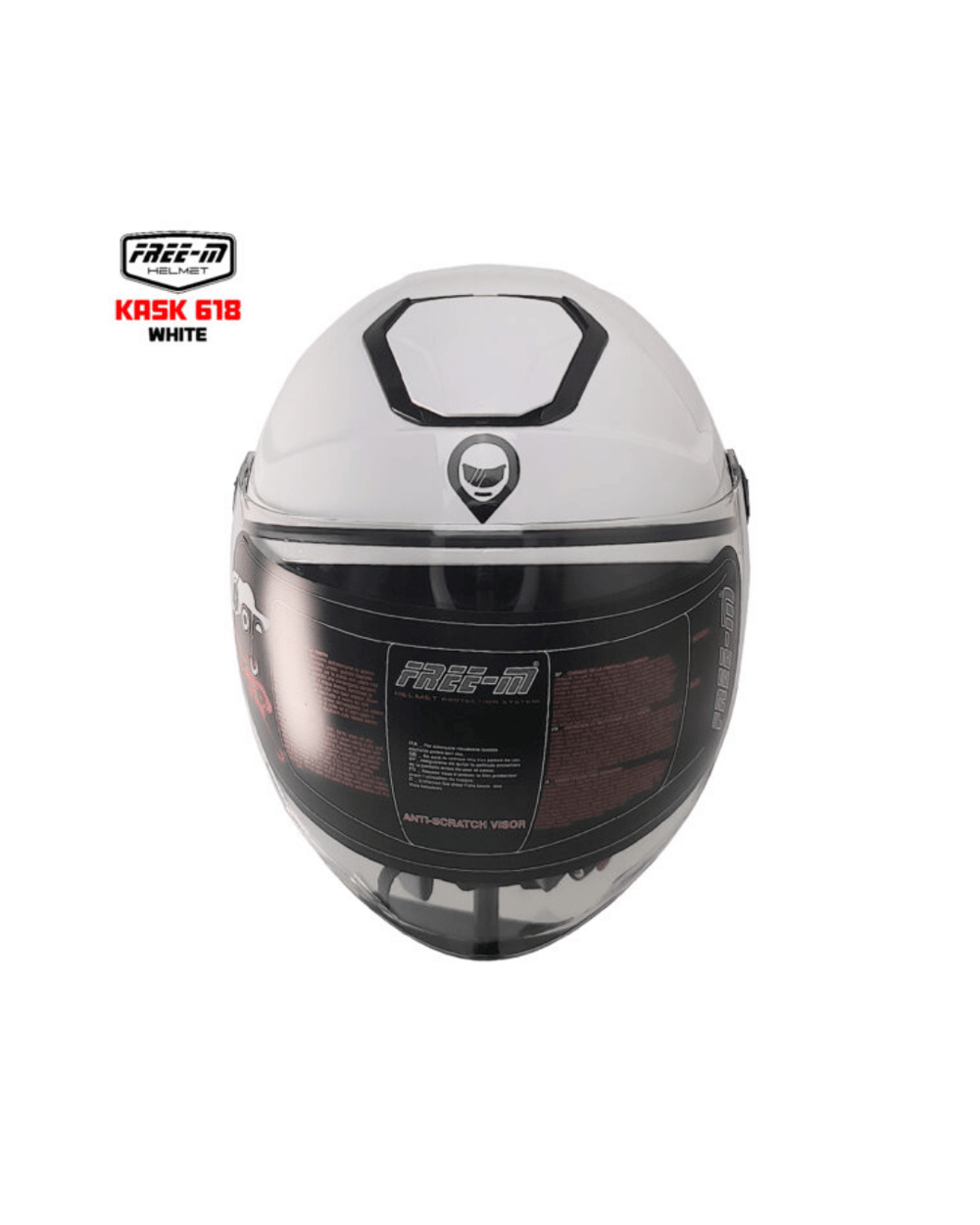 Free-M YA-665VR Güneş Vizörlü Yarım Kask - Beyaz - MotoDede