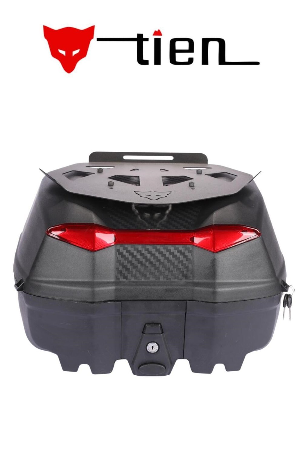 Tien 52 Litre Siyah Motosiklet Topcase Çanta (Çanta Üstü Metal Plakalı)