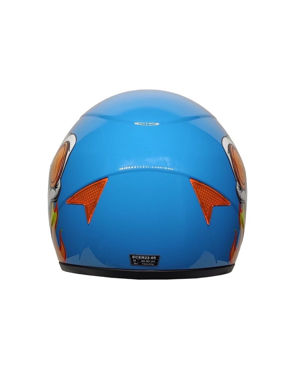 Pro Helmets YA-201VR Skull Mavi Kapalı Çocuk Kaskı - MotoDede
