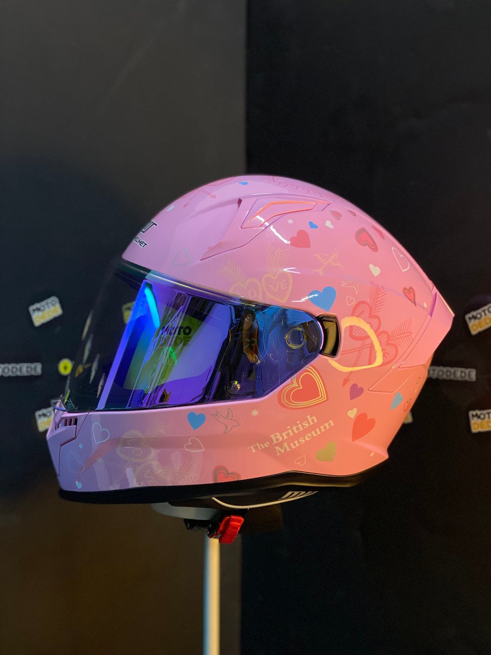 MTS M-910 Full Face Güneş Vizörlü Kask - Pretty Pembe - MotoDede