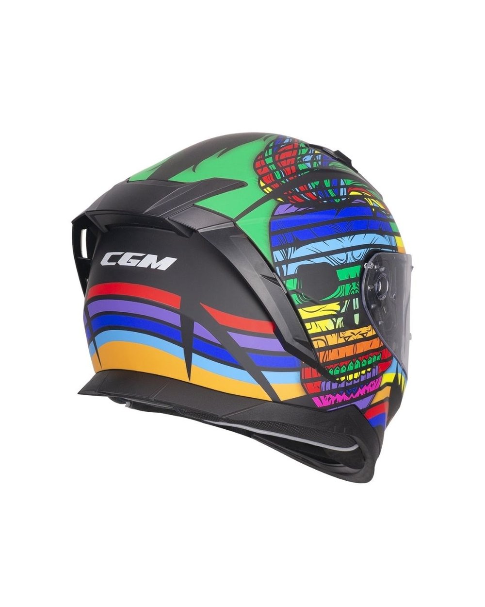 CGM 311X Blast Skull Tam Kapalı Kask - Gökkuşağı - MotoDede