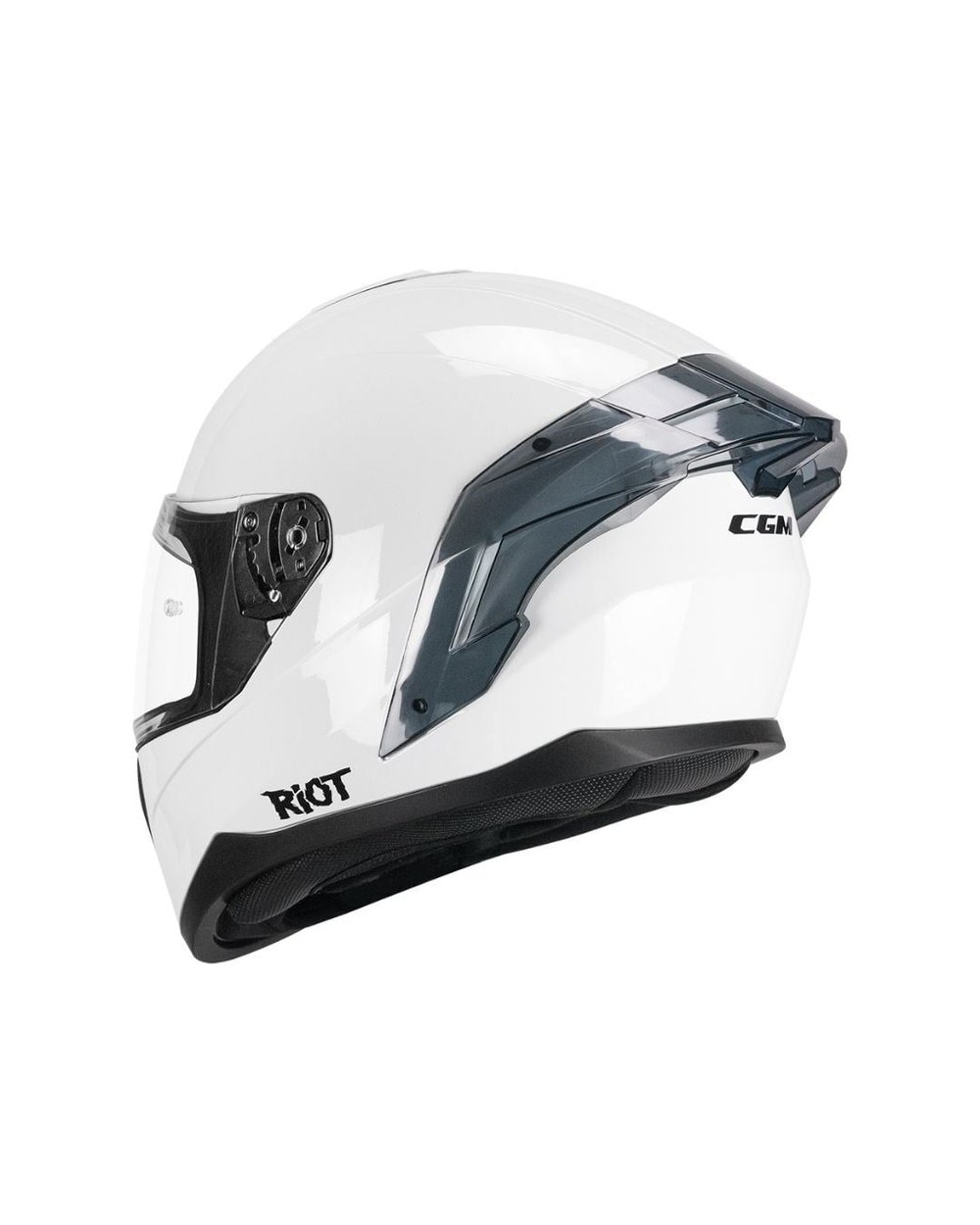CGM 330A Riot Sport Spoylerli Tam Kapalı Kask - Beyaz - MotoDede