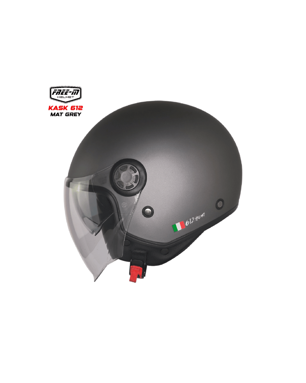 Free-M FR-612 Yarım Kask (Open Face) - Mat Gri - MotoDede