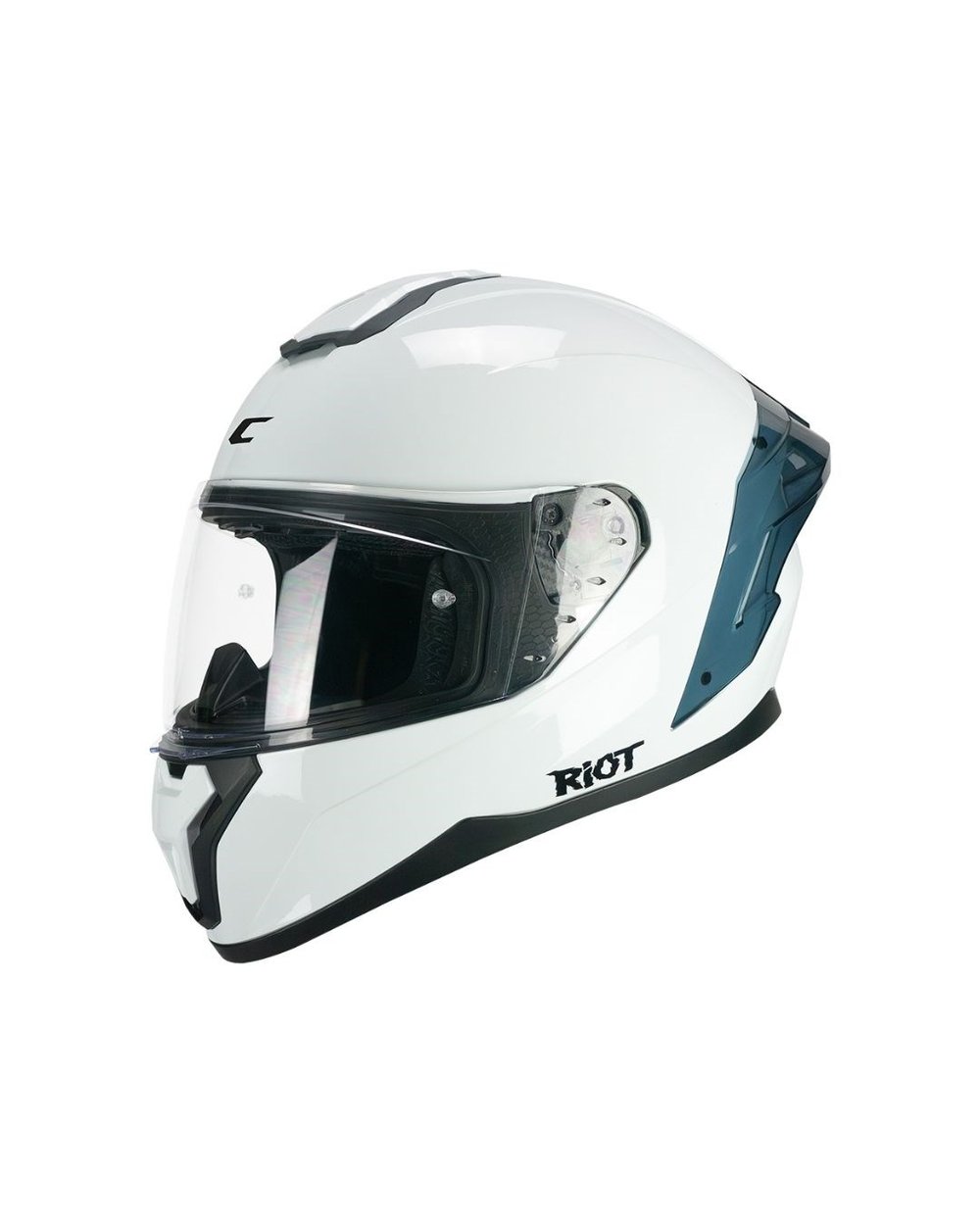 CGM 330A Riot Sport Spoylerli Tam Kapalı Kask - Beyaz - MotoDede