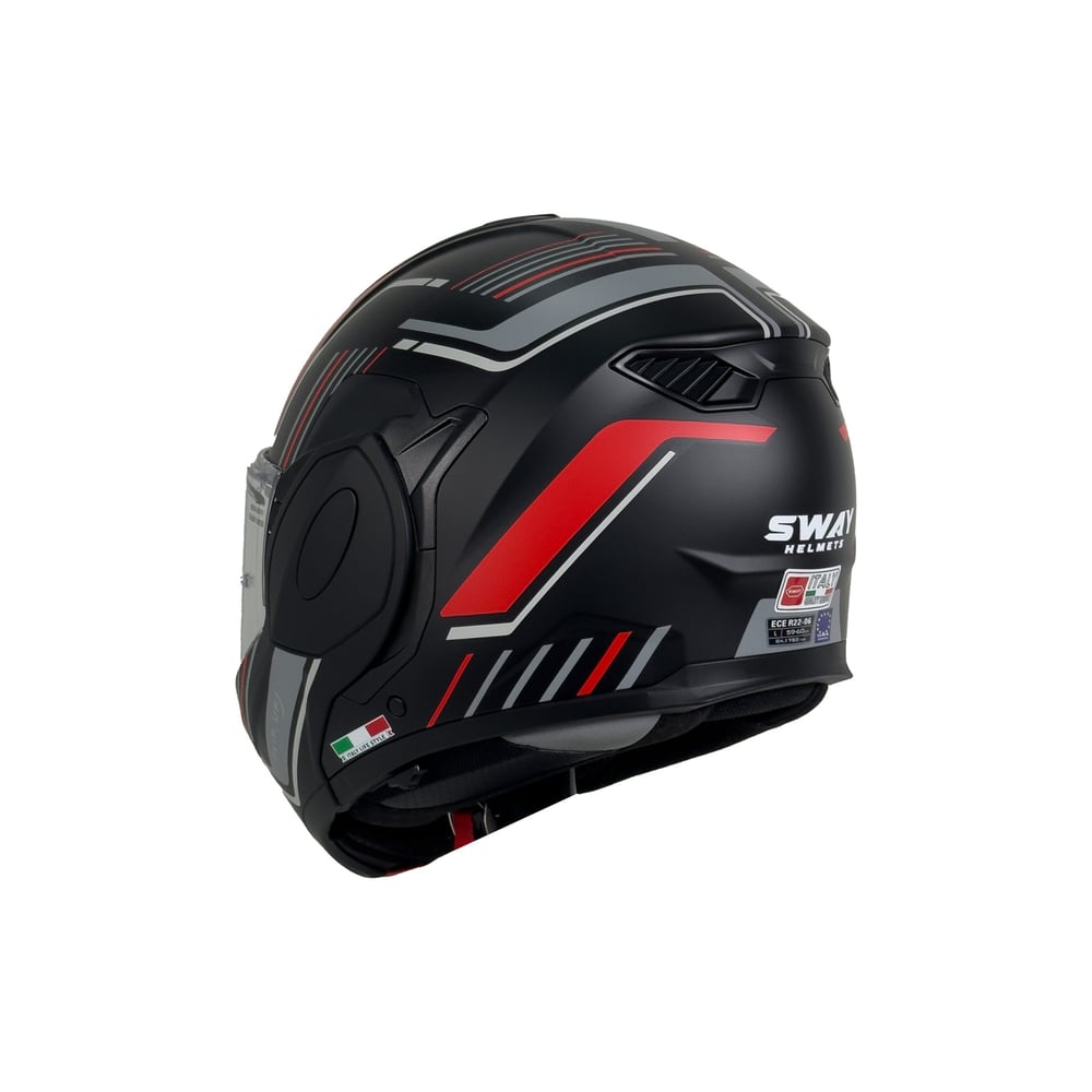 Sway X600 Orion Black Red 180° Çene Açılır Motosiklet Kaskı
