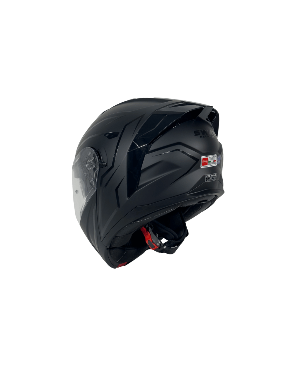 Sway SW-919 Shiny Stripe Black Çene Açılır Motosiklet Kaskı - Motodede