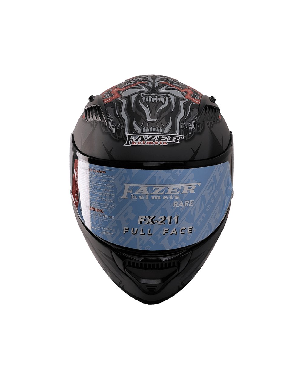 Fazer Helmets FX-211X Full Face Güneş Vizörlü Kask - Beast Black - MotoDede