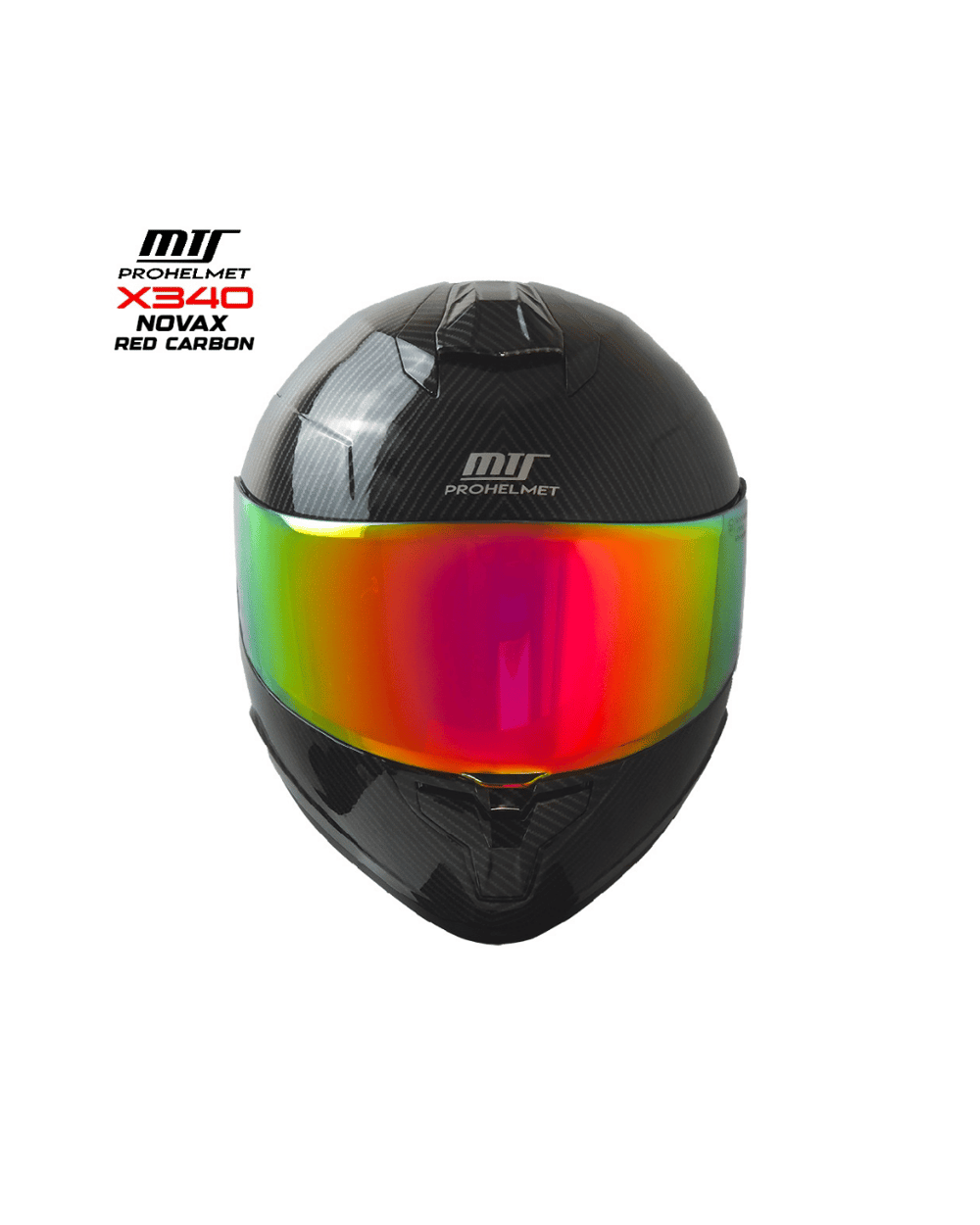 MTS Prohelmet X340 Novax Red Carbon Tam-Yüz Motosiklet Kaskı - MotoDede