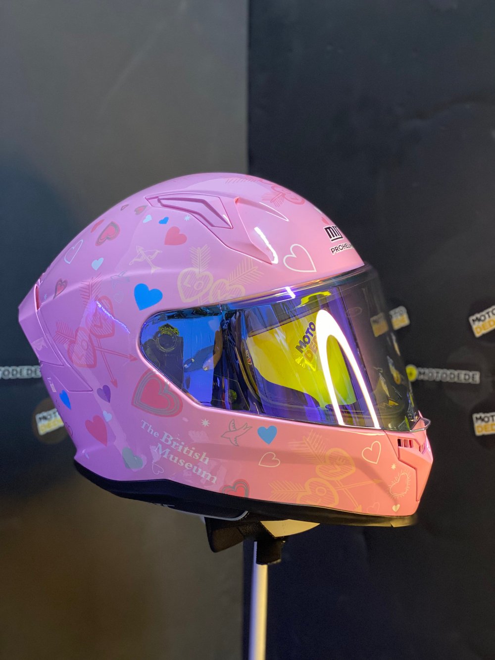MTS M-910 Full Face Güneş Vizörlü Kask - Pretty Pembe - MotoDede
