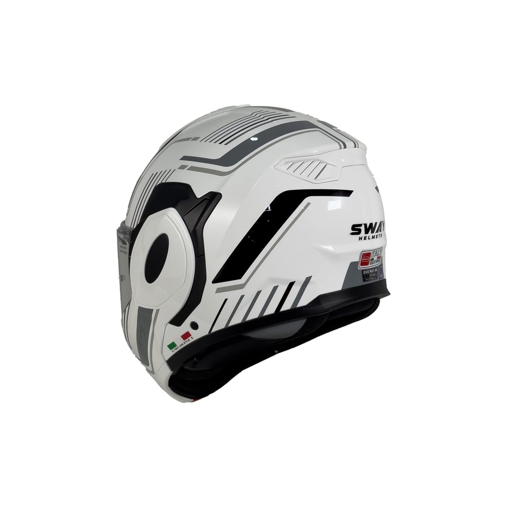 Sway X600 Orion White Grey 180° Çene Açılır Motosiklet Kaskı