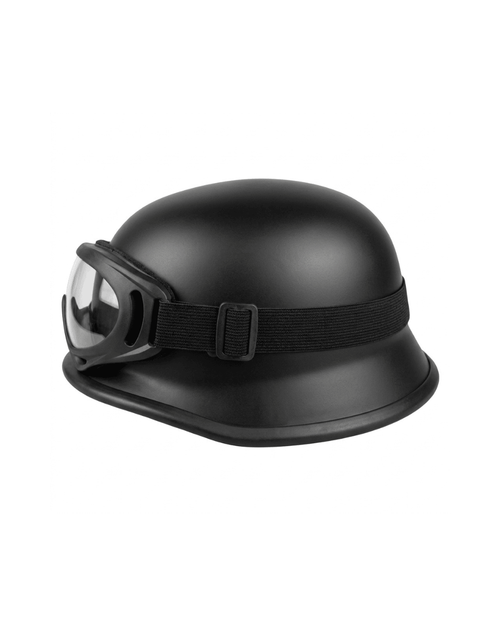 MTS M20 Nazi Tipi Yarım Kask (Gözlüklü) - MAT Siyah