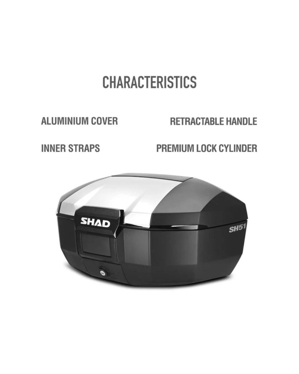 Shad SH51 Alüminyum Kapaklı Arka Çanta (Topcase) - 51 Litre - MotoDede