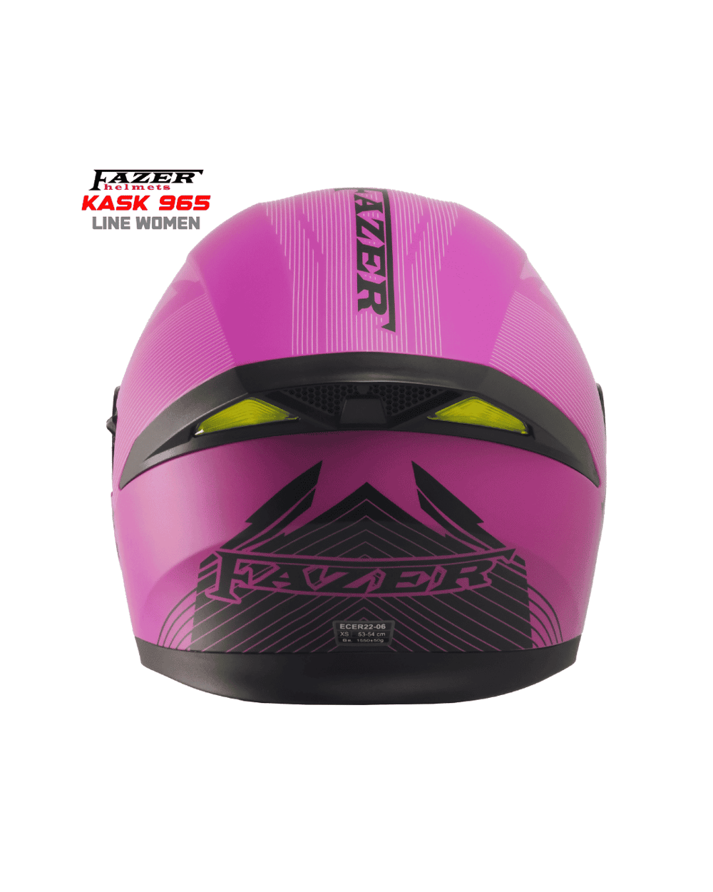 Fazer 965 Line Women Çene Açılır Kadın Motosiklet Kaskı - Mat Siyah/Pembe