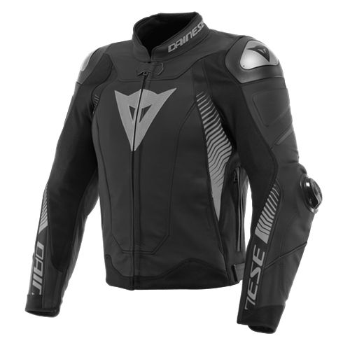 DAINESE/SUPER SPEED 4 LTHR JCKT BLK-MATT/CHARCOAL-GRAY