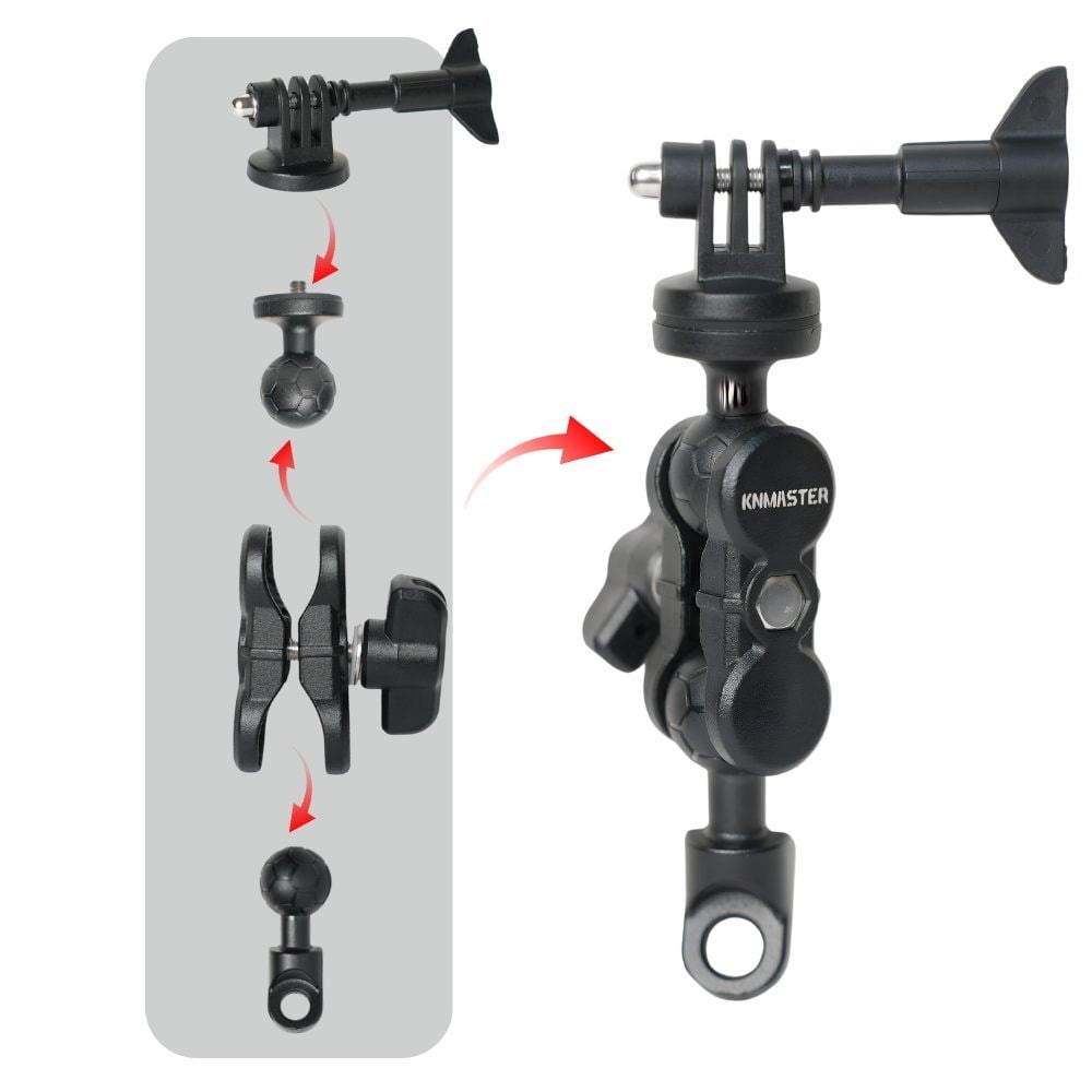 Knmaster MC110 – 360° Ayarlanabilir Motosiklet Ayna Dibi Aksiyon Kamera Aparatı