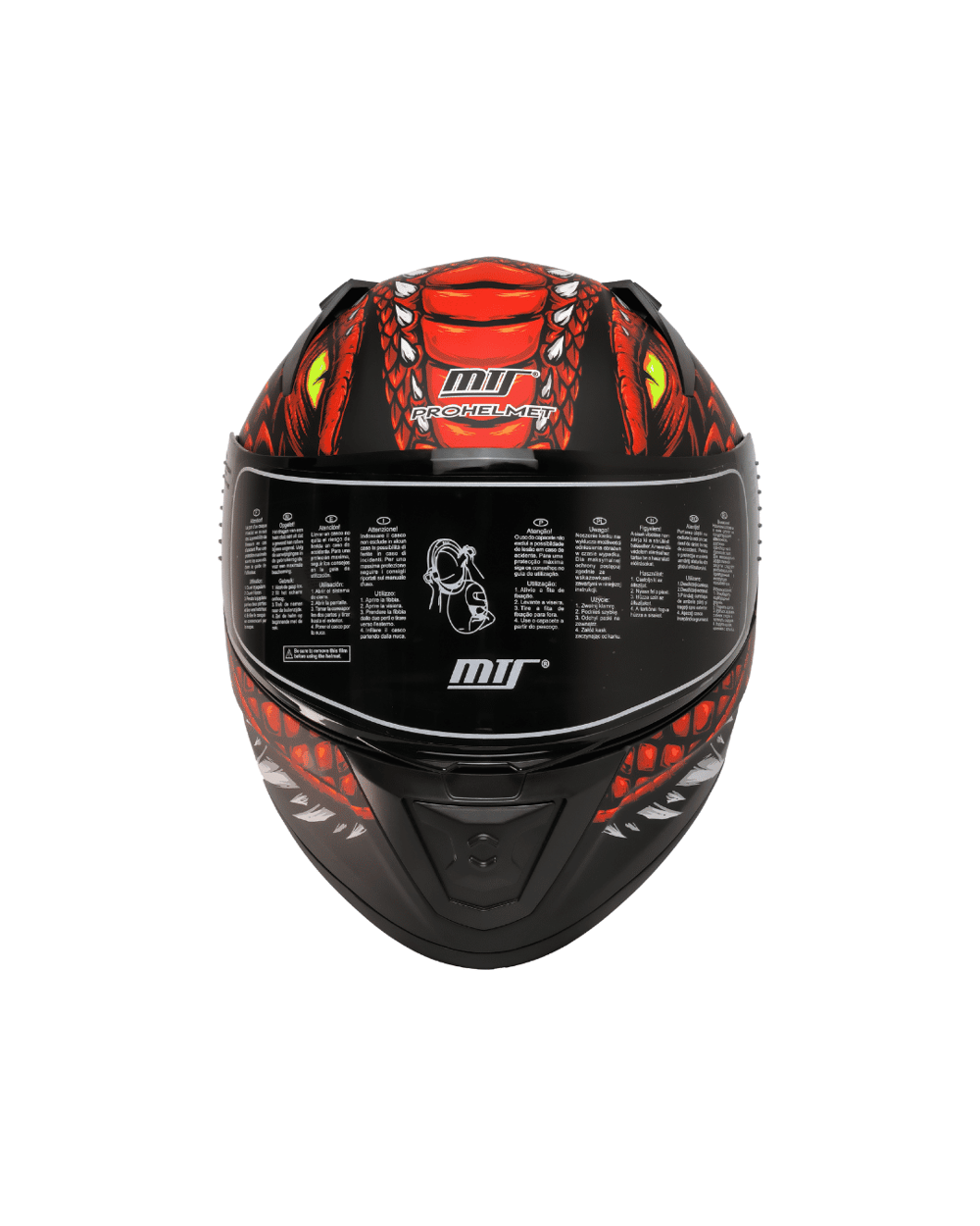 MTS M-801 Snake Full Face Güneş Vizörlü Kask - Draglax Red - MotoDede