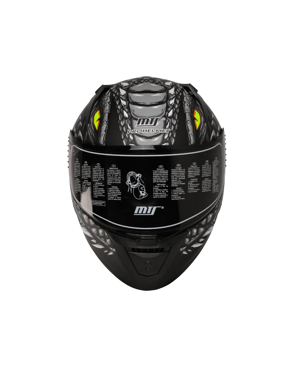 MTS M-801 Snake Full Face Güneş Vizörlü Kask - Draglax Grey - MotoDede