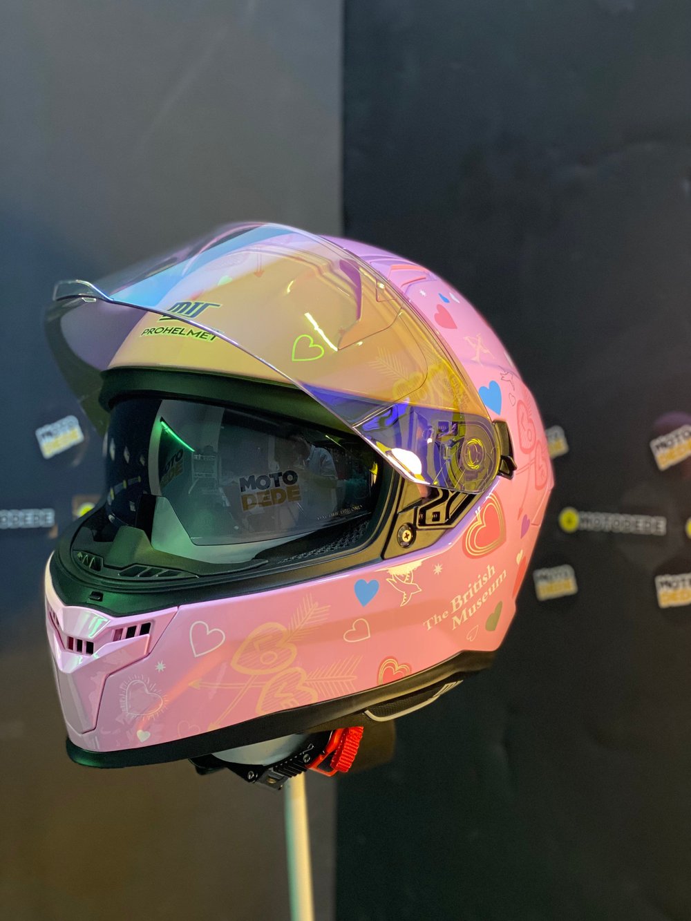 MTS M-910 Full Face Güneş Vizörlü Kask - Pretty Pembe - MotoDede