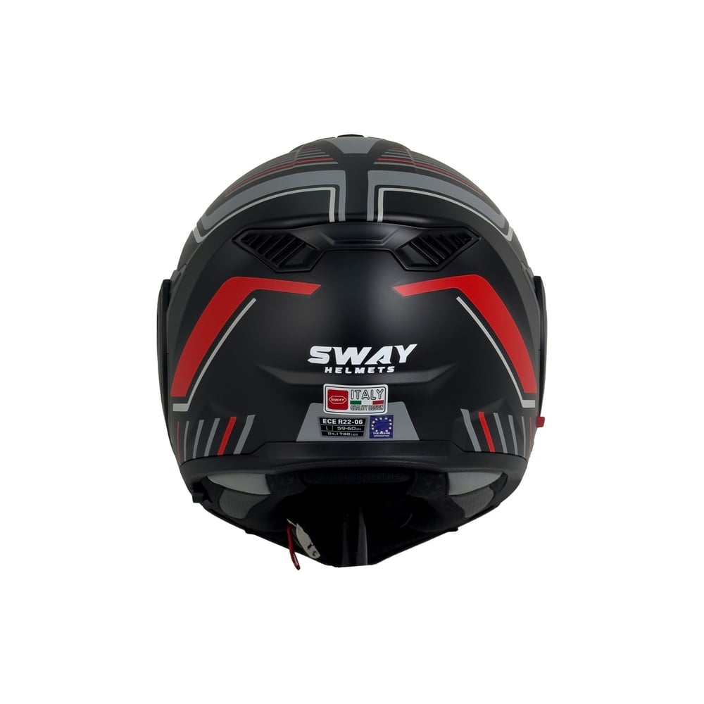 Sway X600 Orion Black Red 180° Çene Açılır Motosiklet Kaskı