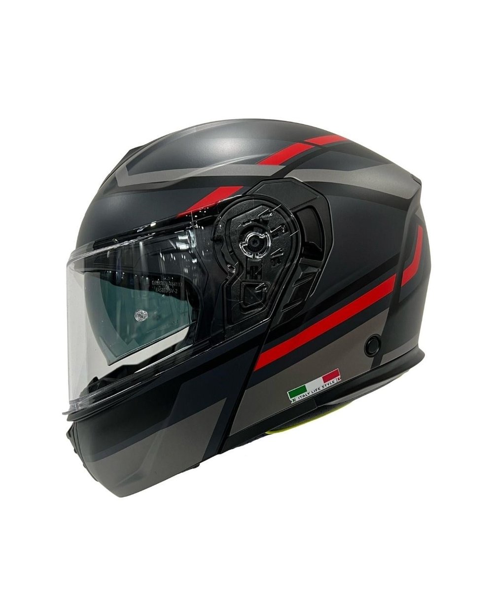 Sway SW 917 Fast Black Titanium Red Çene Açılır Kask - MotoDede