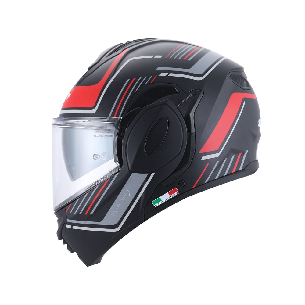 Sway X600 Orion Black Red 180° Çene Açılır Motosiklet Kaskı