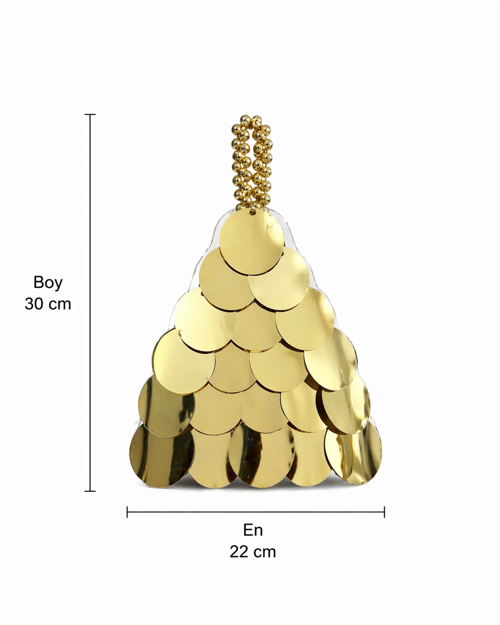 Aurex Gold Büyük Pul Detaylı Üçgen Formlu Çanta | Gece & Davet