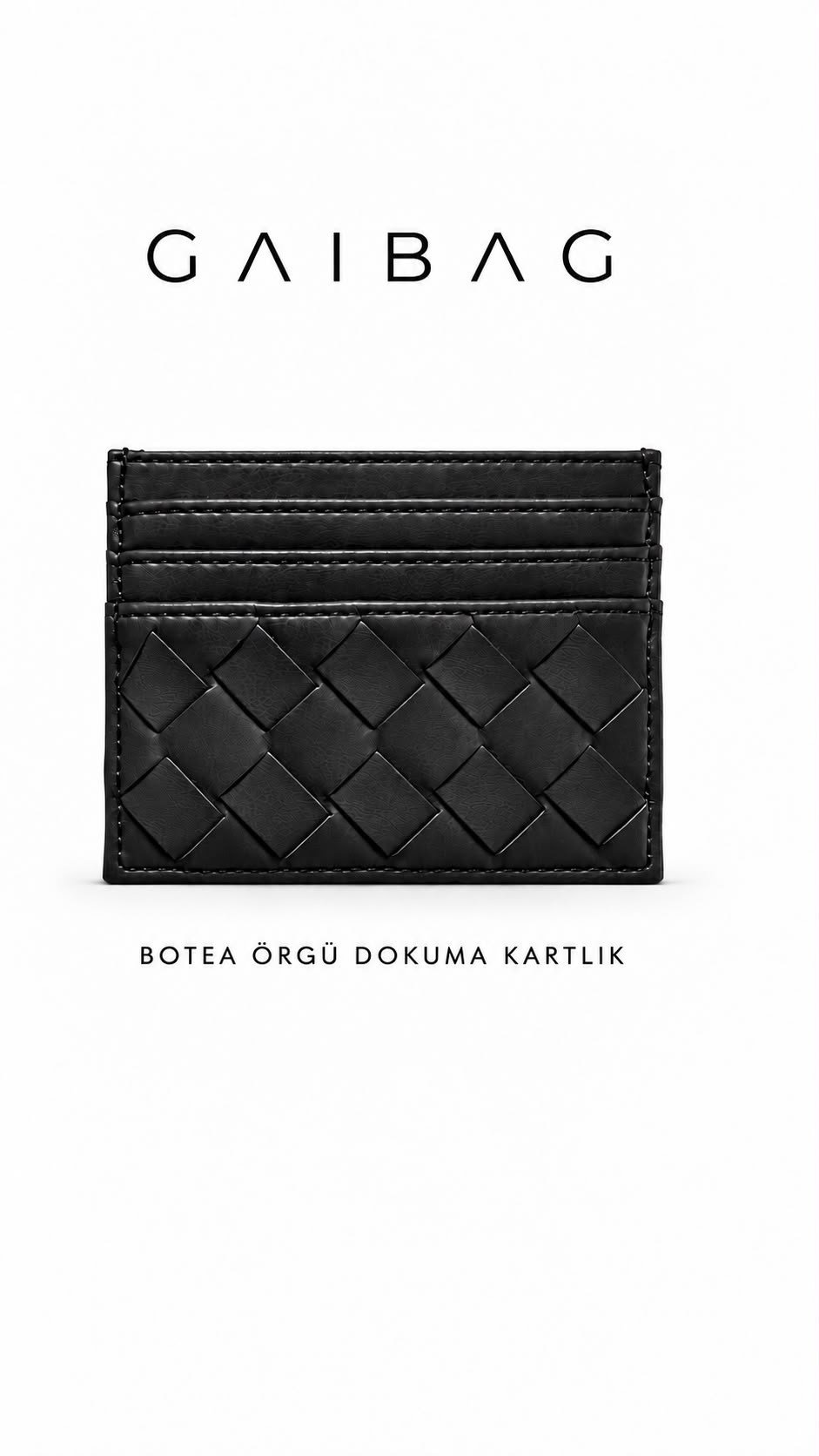 Botea  Siyah Örgü Dokuma Kartlık